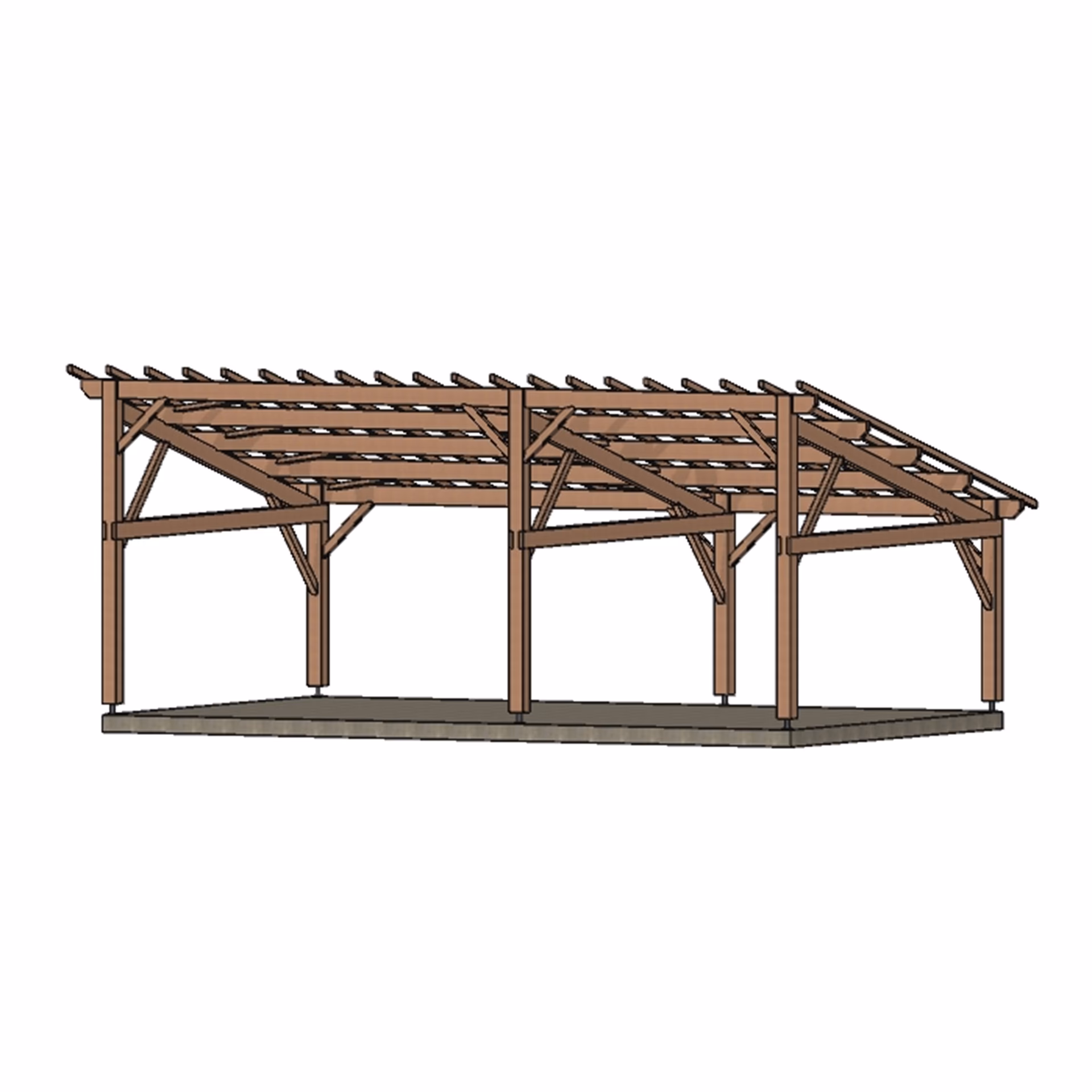 Carport Lille 1P3V 9000X5500Mm