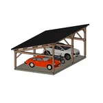 Carport Lille 1P3V 9000X5500Mm